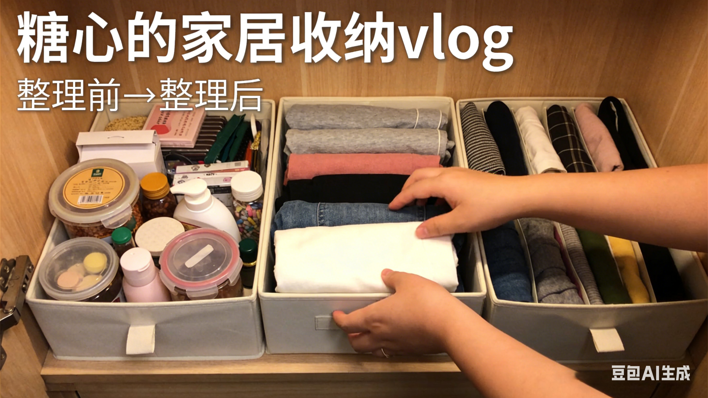 糖心vlog生活 - 家居收纳vlog，固定机位+自然运镜展现整理过程